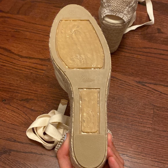 Castaner New in Box Cream and Ivory Espadrille Wedge Sandal Size 39 (USA 8) - Picture 6 of 8